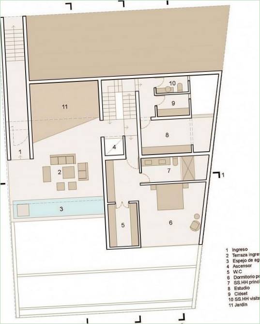 Plan de la maison Casa VU