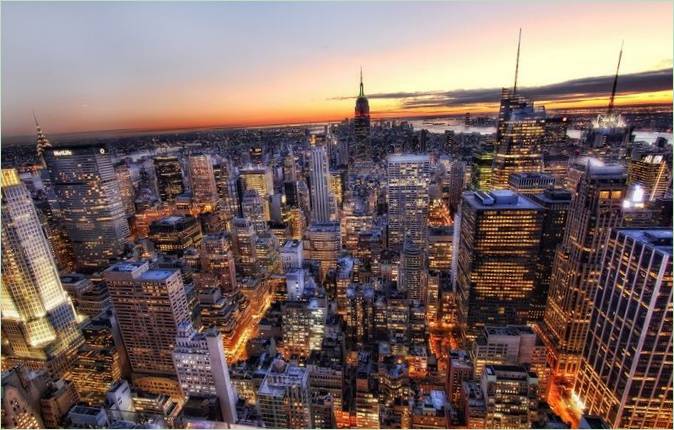 Une vue de New York la nuit