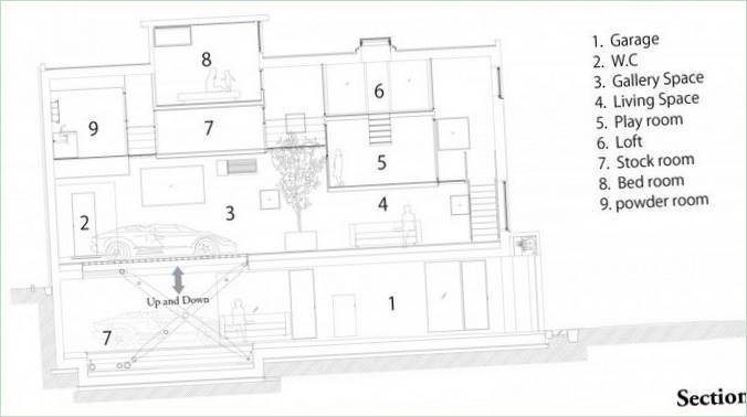 Plan d'étage de la maison privée Kre House