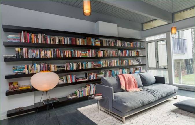 Le salon d'une maison moderne dans le Massachusetts, aux États-Unis