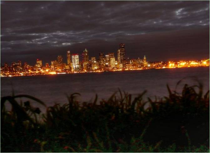 Une vue de Seattle la nuit