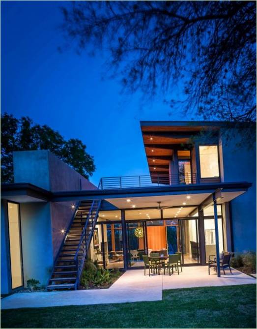 Projet de maisons de ville de la résidence Barton Hills : la façade de nuit