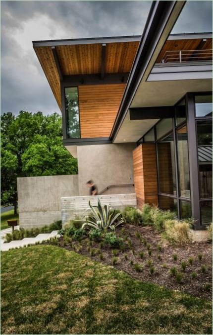 Conception de la maison de ville de la résidence Barton Hills : façade en béton