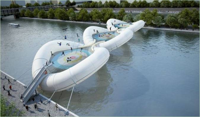 Un pont trampoline sur la Seine à Paris