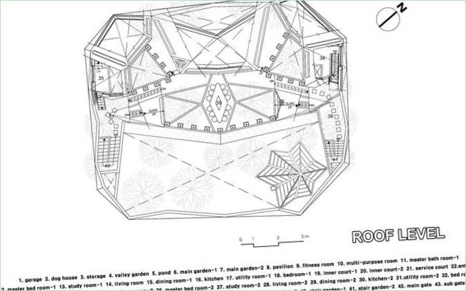 Plan de la maison d'habitation de Hwa Hun