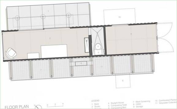 Plans d'étage d'une maison en conteneur