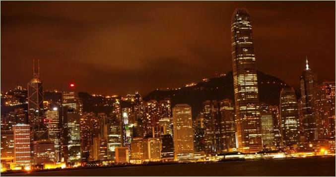 Vue de nuit de Hong Kong