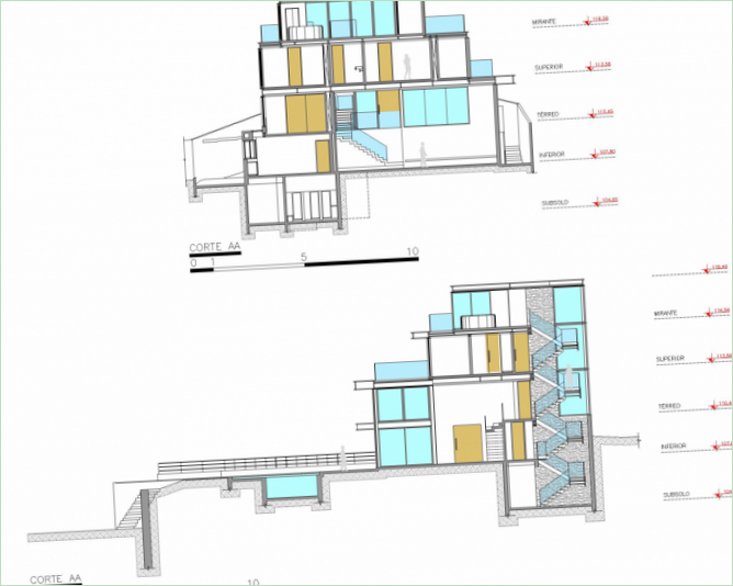 Schéma d'aménagement intérieur de la maison AM