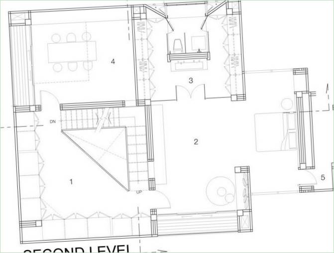 Plan-schéma de la maison d'angle Baan Moom