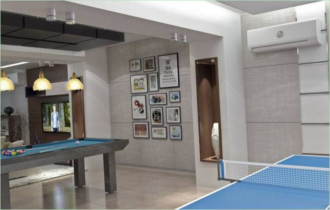 Table de tennis dans le salon