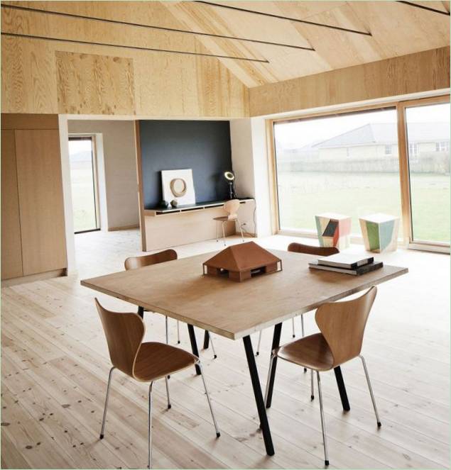 L'intérieur d'une maison en briques au Danemark