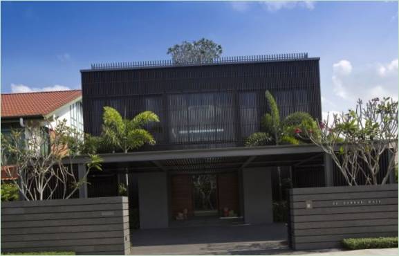Arbres dans la cour d'une maison à Singapour