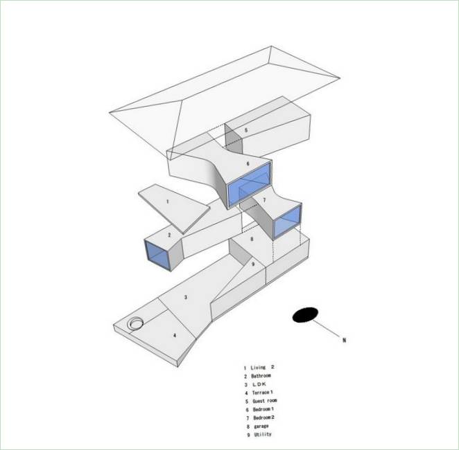 Plans d'étage d'une maison privée Maison T