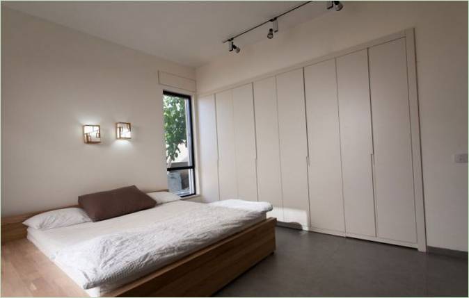 Intérieur de chambre à coucher dans des couleurs claires