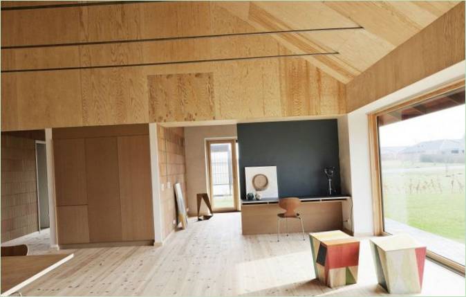 Intérieur d'une maison en briques au Danemark