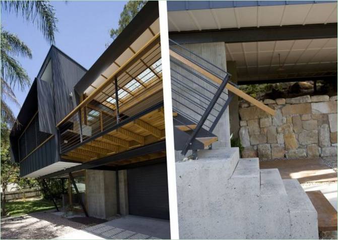 L'escalier extérieur d'une maison de campagne en Australie