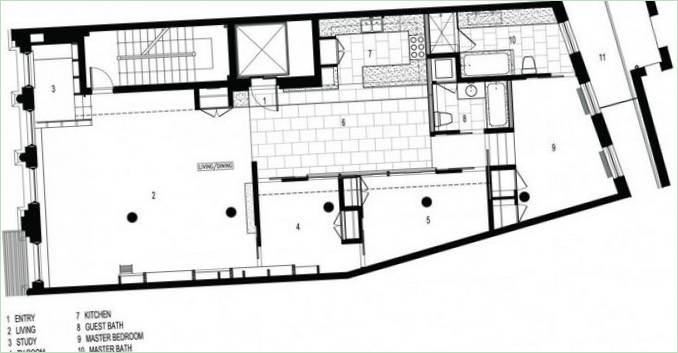 Plan pour un loft élégant aux États-Unis