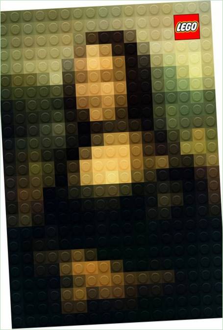 Leonardo Da Vinci Mona Lisa avec des cubes LEGO