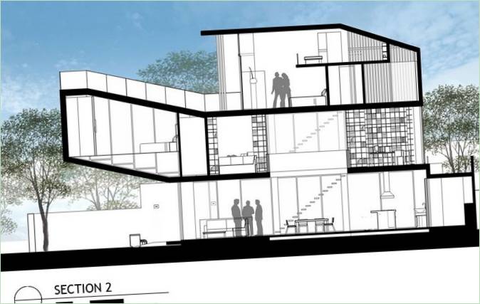 Plan de la maison OOI par Czarl Architects