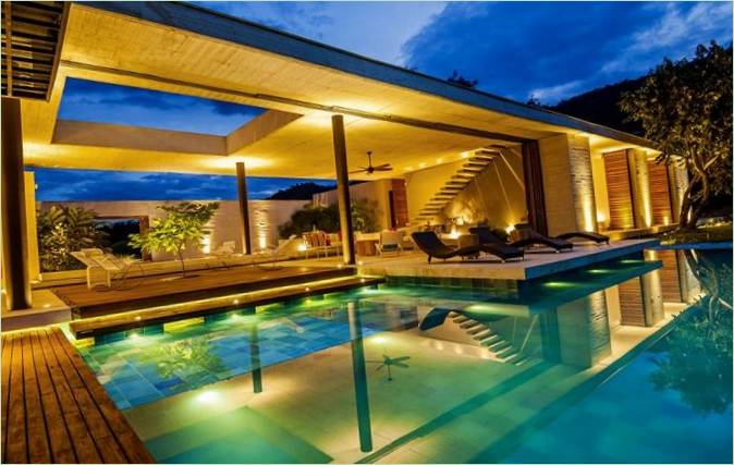 La terrasse de la piscine de la maison de campagne Casa 7A en Colombie