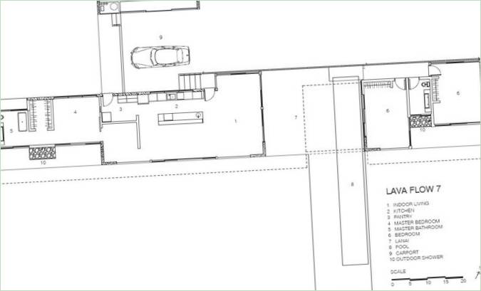 Le design de la maison de campagne moderne Lavaflow 7 à Hawaï