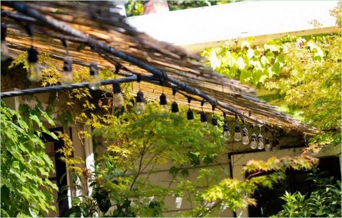 Décorer une pergola avec des ampoules électriques