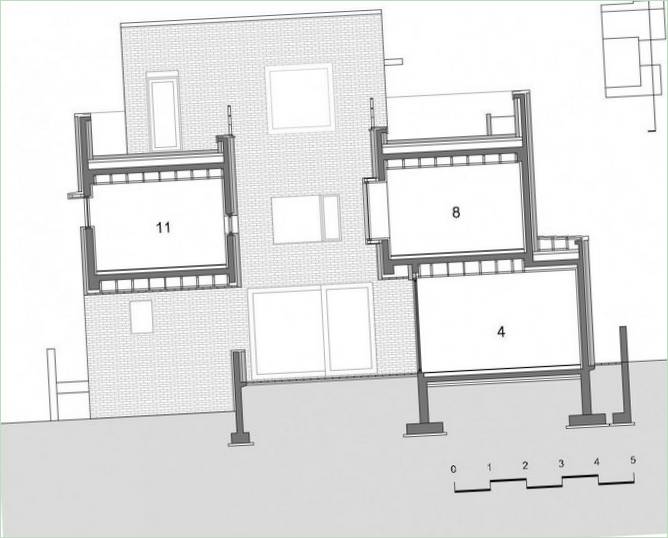 Plan en briques rouges d'une résidence privée