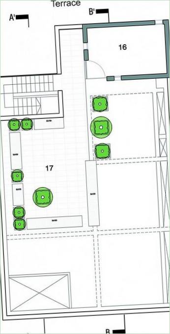 Plan de la terrasse de la maison