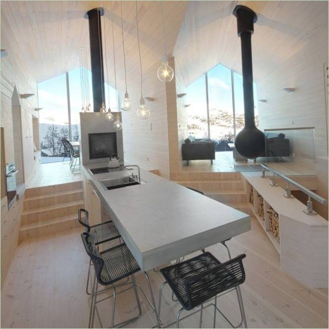 Conception intérieure de la maison de vacances Mountain Lodge en Norvège
