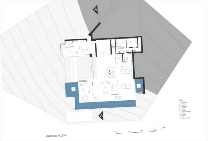 Plan du sous-sol d'un manoir à Kpusna