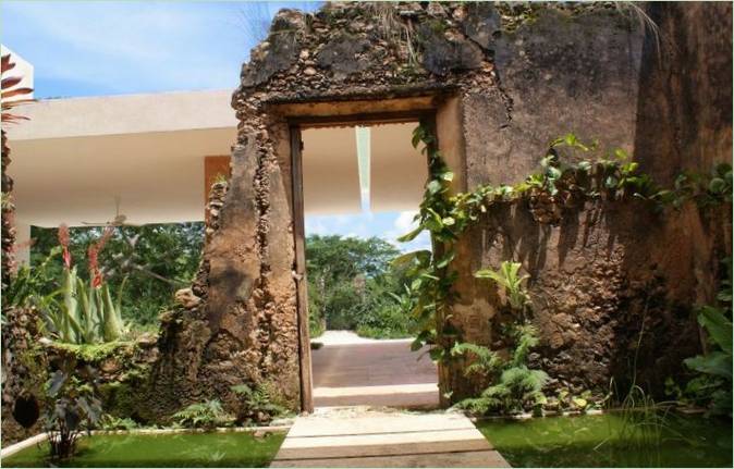 Vieux bâtiments de l'Hacienda Villa Bacoc au Mexique