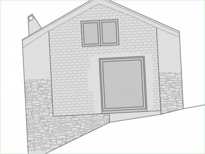 Plan de la façade d'une maison de campagne suisse