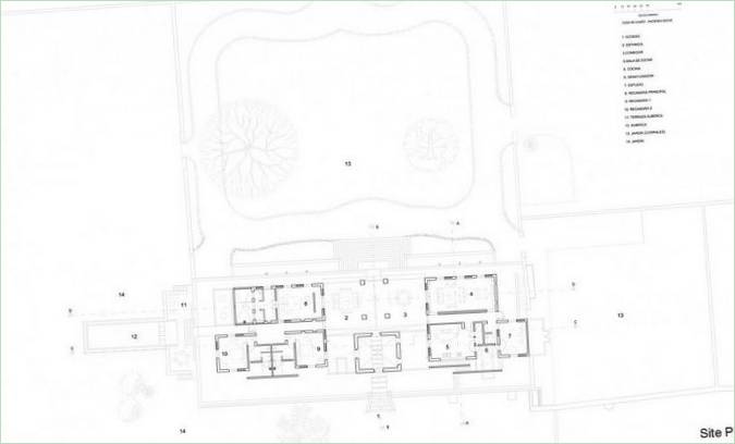 Plans d'étage de l'Hacienda Villa Bacoc au Mexique