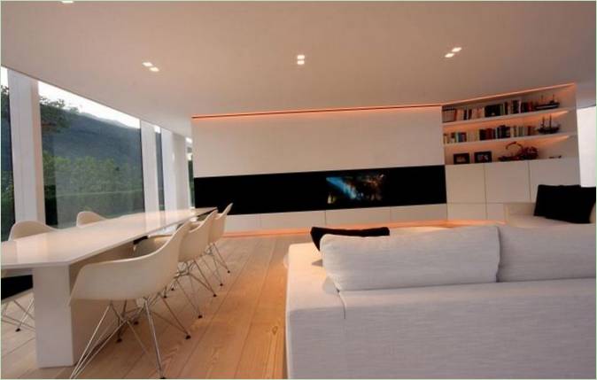 Le salon d'une maison de JM Architechture en Suisse