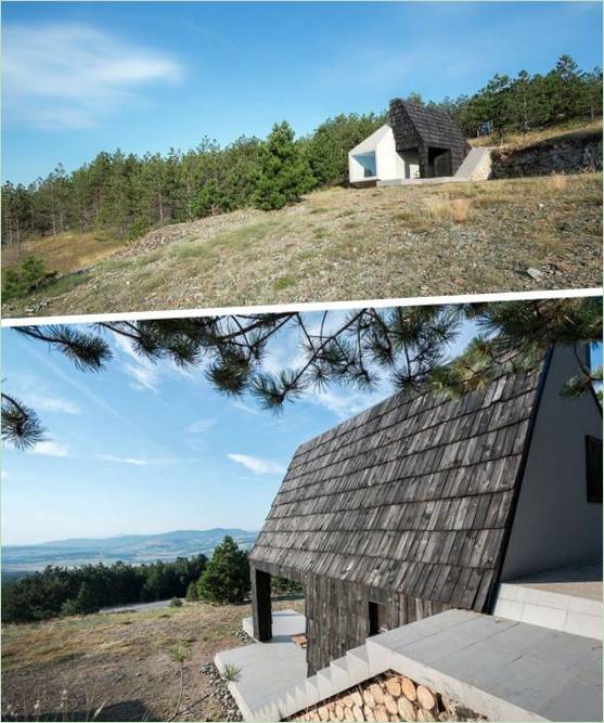 Projets de maisons insolites : une cabane confortable à flanc de montagne en Serbie