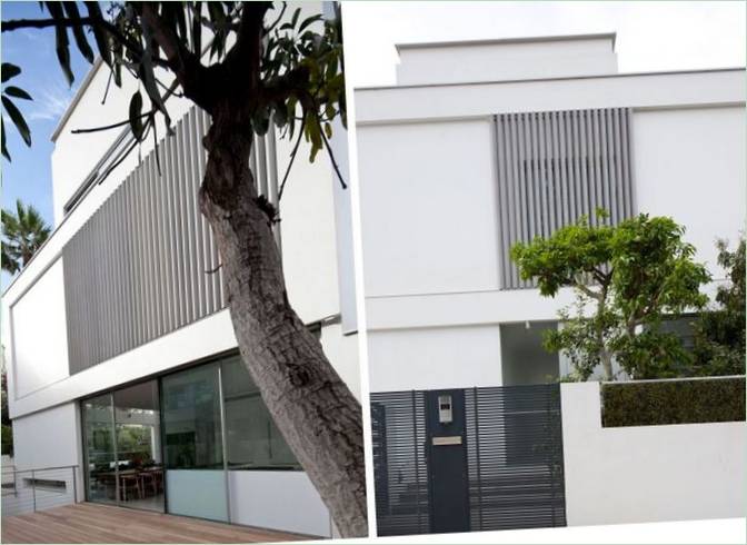 Décoration de la façade avec des lattes de bois