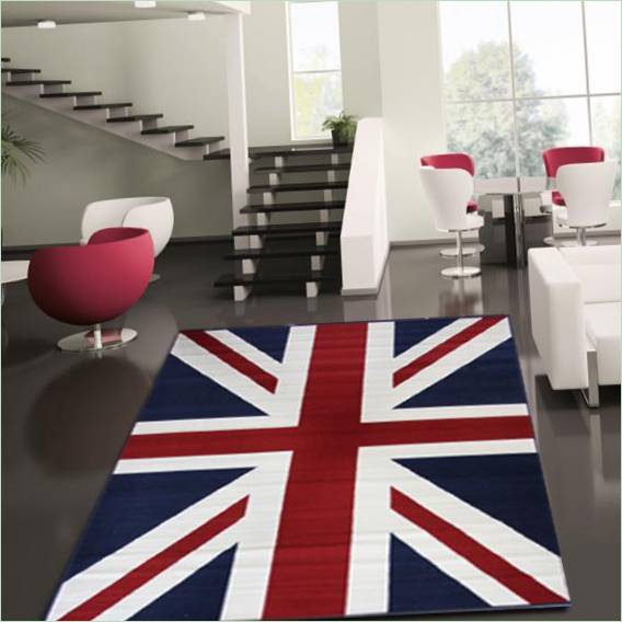 Un tapis avec le drapeau britannique