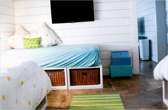 intérieur de chambre pour trois enfants