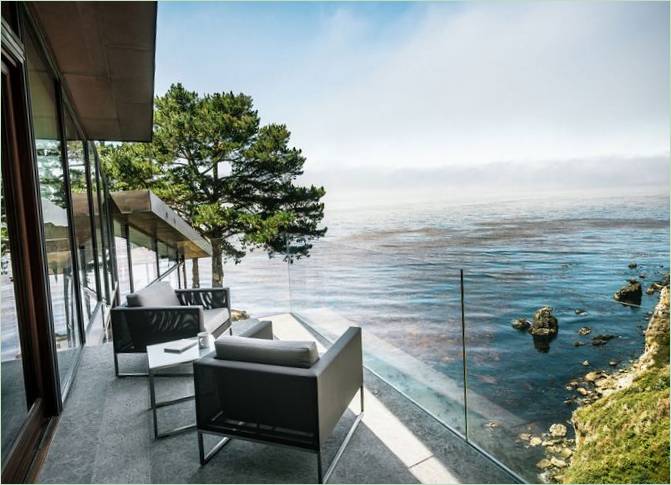 Terrasse du Fall House avec vue sur l'océan