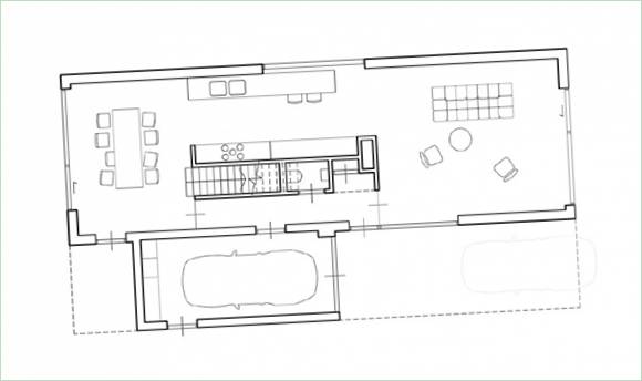 Plan du rez-de-chaussée de la maison V