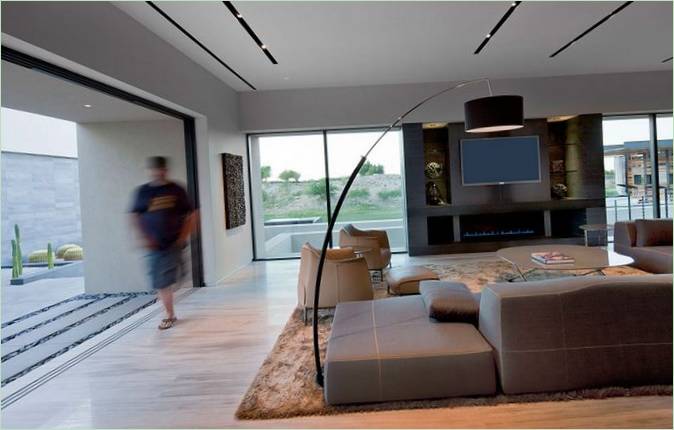 Design intérieur du salon d'une maison Tresarca à Las Vegas