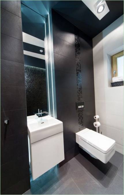 Meuble de salle de bains moderne blanc et noir