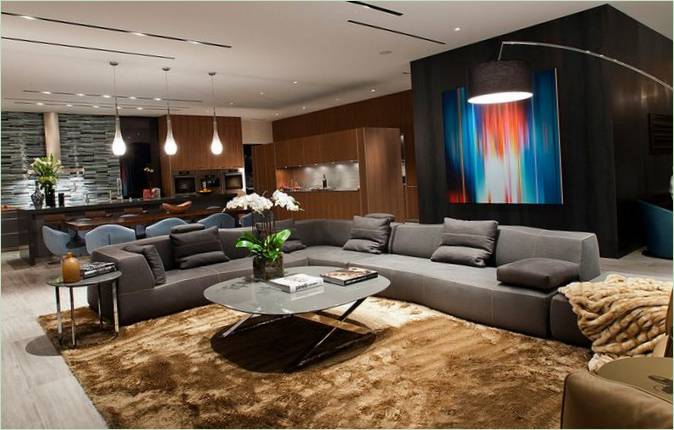 Le salon chic de la maison Tresarca à Las Vegas