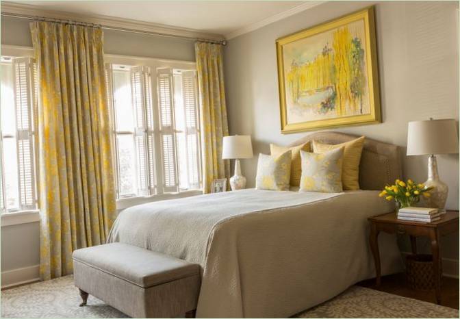 Intérieur tendre d'un manoir américain - design de chambre à coucher Intérieur délicat d'un manoir américain - conception de la chambre à coucher