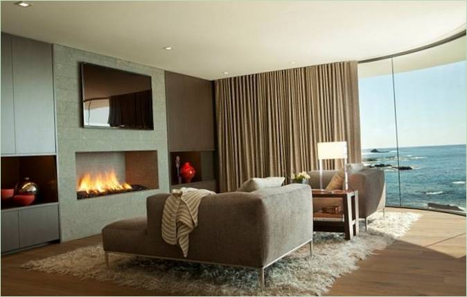 Intérieur du salon d'une villa de luxe en Californie