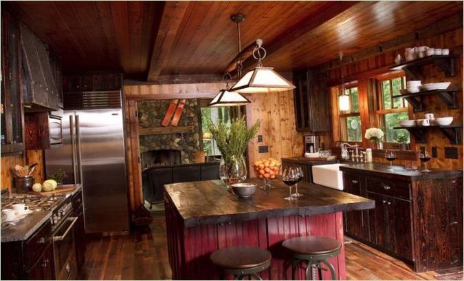 Meubles en bois dans la cuisine