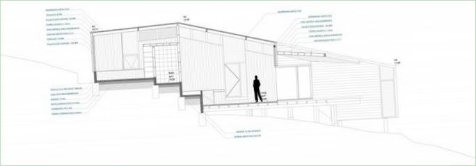 Oceanfront House Tunquén dessin de Branko Pavlovic & ; Pablo Lobos-Pedrals, Chili