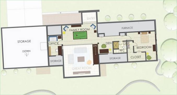Conception prévoyante : plan du premier étage d'une maison économe en énergie
