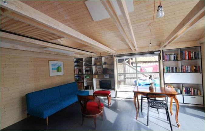 Aménagement intérieur du salon à Houseboat
