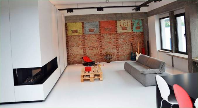Intérieur d'un appartement dans une usine textile